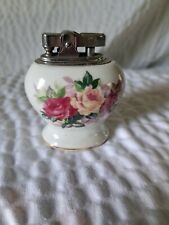 Vtg Porcelain Table Lighter, Hand Painted Roses, Made In Japan 1920-1940's.  picture
