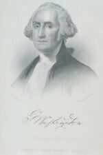 George Washington Portrait & Signature Antique Engraving Illman Brothers picture