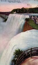 American Falls from Goat Isle Niagara Falls New York Postmark 1924 1 cent stamp picture