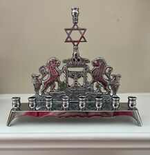Judaica Menorah Lions Of Judaica Vintage RCY Chanukah Hanukkah picture