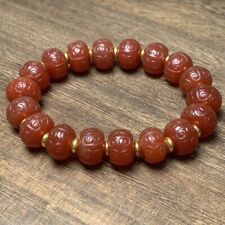 Special Tibetan 10×14mm Old Red Agate Retroflex pattern Beads Bracelet picture
