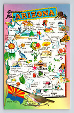 Pictorial Map Greetings From Arizona AZ Postcard picture
