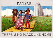 Postcard Kansas Wizard Oz Dorothy Toto Scarecrow Lion Tin Man Yellow Brick C7 picture
