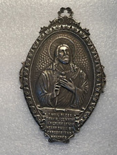Vintage/Antique Franciscan Herald Sacred Heart of Jesus metal icon 5.25”-#W12 picture