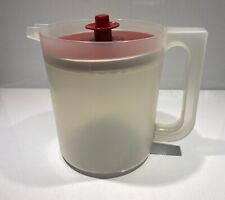 Vintage Tupperware 1.5 Quart Pitcher Clear with Red Push Button Lid 1575-8 picture