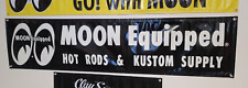 MOONeyes 6ft Black vinyl BANNER vtg HOT ROD Drag Racing NHRA scta MOON shop sign picture