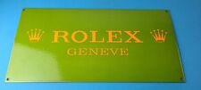 Vintage Rolex Luxury Watches Porcelain Fancy Store Display Gas Pump Service Sign picture