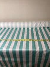 Green & White 9.5 yds.  1” striped fabric 5th Avenue Designs Scotchgard 56