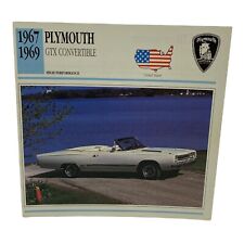 Cars of The World -  Single Collector Card  -1967 - 1969 Plymouth GTX Conv picture