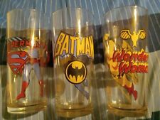 Vintage 1966 Batman 1975 Superman 1978 Wonder Women DC Comics Collectors Glasses picture
