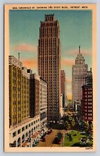 Griswold St Showing the Stott Building Detroit Michigan MI Vintage Postcard picture