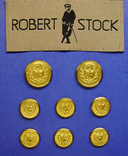 8 ROBERT STOCK Light Weight gold tone 2part BUTTONS by WATERBURY GOOD USED COND. picture