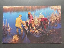 Wild Life Postcard Duck Hunters Shoving Off Men in Boat picture