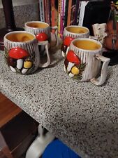 Vintage Set of 4 Arnel's Mushroom Coffee Mugs 1970's great condition rare find  picture