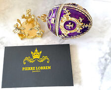 Pierre Lorren Amethyst Faberge Egg replica 24k Gold Swarovsk Diamond Faberge egg picture
