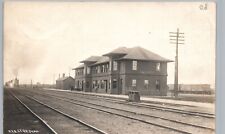 TRAIN DEPOT chillicothe il real photo postcard rppc illinois railroad station picture