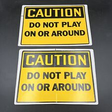 Vtg Caution Do Not Play On or Around Sticker Car Truck Vehicle Bumper Decal (2) picture