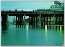Postcard Japan Kyoto Sanjo Bridge At Dusk Night Vintage Posted picture