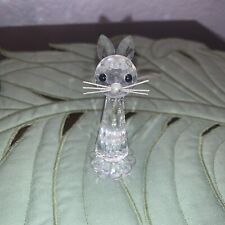 SWAROVSKI Cat Vintage Austrian Lead Crystal Kitty Metal Tail Figurine Rare HTF picture