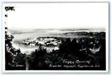 c1940's Foggy Morning From Mt. Sequoyah Fayetteville AR RPPC Photo Postcard picture