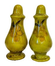 VTG Los Angeles Pottery S&P Shakers Avocado Green 60s 70s Grandma-Core Kitschy picture