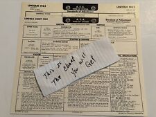 AEA Tune-Up Chart System 1963 Lincoln Continental Sedan & Convertible picture