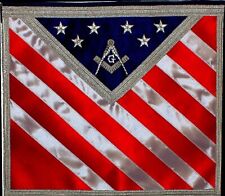 Blue Lodge Patriotic American Masonic Freemason U.S. Flag Apron picture