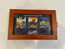 Disney Pin DLR California Adventure Grand Opening Wood Box Set of 3 Pins New LE picture
