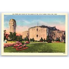 Church of the Shrine of the Little Flower Royal Oak Michigan 1938 Postcard 00993 picture