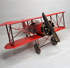 Vintage Biplane Airplane Aircraft Model Iron Red Baron Handicraft Decor Retro picture