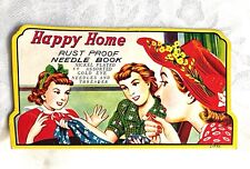 Happy Home Needle Book 1950s Mid-Century Modern Sewing Supplies Japan picture