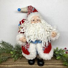Old World Rustic Plaid Santa Claus 8.5” picture