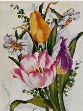 Antique Early 1900s Ephemera Litho Postcard Embossed Spring Flowers Lily Easter picture