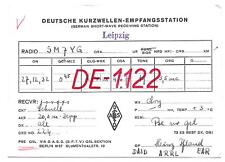 QSL Radio DE 1122 Leipzig Germany ham 1932 Receiving Station Heinz Ifland DX SWL picture
