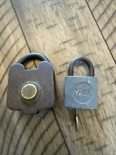 ANTIQUE IRON PADLOCK No Markings No Key Also A Vintage Yale Lock With Key picture