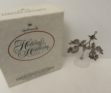 1988 HALLMARK ORNAMENT HOLIDAY HEIRLOOM SILVER PLATED ANGELS-ATOP CRYSTAL picture