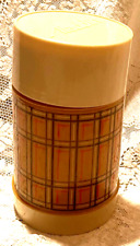 Vintage Aladdin best buy thermos bottle wide mouth tan red plaid 70's? picture