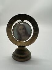 Rare 1970s Catholic Icon Dash Magnet Jesus Baby Mary Rotating Globe Art Decor picture