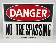 Vintage Danger No Trespassing Cardboard Sign 10
