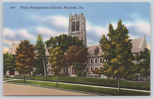 First Evangelical Presbyterian Church, Roanoke VA c1930 Postcard Gothic Revival picture