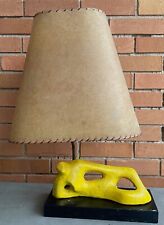 Rare Vintage 1950s Abstract Figural Lamp Fiberglass Shade MCM Henry Moore Style picture