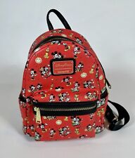 Disney Parks Loungefly Mickey & Minnie W/ Pluto Red Mini Backpack, Used 1X, 2022 picture