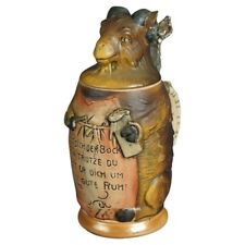 Antique German Figural Character Ram German Pottery Stein Circa 1900 picture