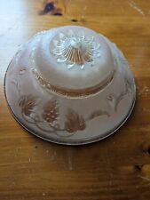  Vintage 1920's Pink Ceiling Light Shade Cover Glass Grape Leaf 3 Hole  picture