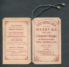 1877 MERRY SIX SOCIAL CLUB FIRST ANNUAL BALL DANCE CARD picture