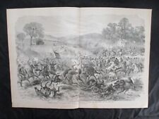 1885 Civil War Print - After Gettysburg, General Buford Attacks JEB Stuart, 1863 picture