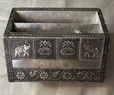 Vintage Raised elephants Silver Letter From India.  (3) Compartments picture