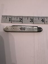 Antique vintage Mother Of Pearl  Sterling Silver Folding Fruit Knife picture
