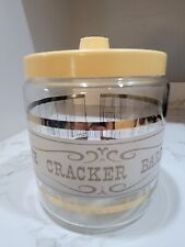 Vintage Pyrex The Cracker Barrel Glass Canister Jar w/Lid Mid-Century picture