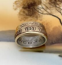 Unique Civil War 1861 Confederated States of America Coin Token Ring - Size 11 picture